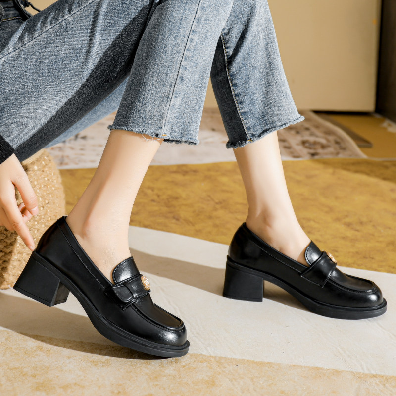 金币高跟乐福鞋女春季2026新款厚底单鞋英伦小皮鞋大码女鞋41到43,淘宝优惠券,粉丝福利购,淘宝优惠卷