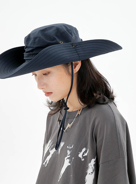 防晒遮阳渔夫帽户外女夏季大帽檐