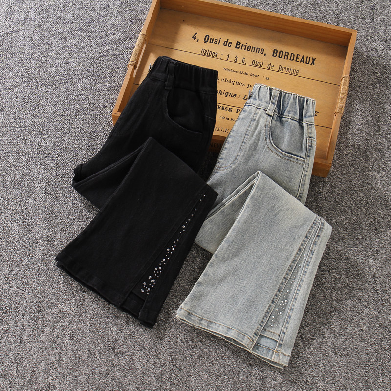 微喇叭女童裤子秋冬2025新款儿童洋气时髦中大童网红加绒软牛仔裤,淘宝优惠券,粉丝福利购,淘宝优惠卷