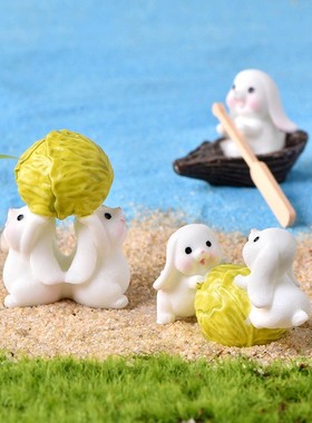 日式仿真可爱小动物兔子迷你玩具