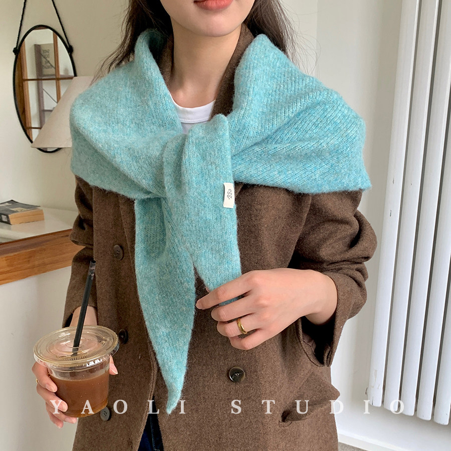 YAOLI韩系软糯大披肩三角巾形围脖女秋冬氛围感保暖防寒披肩围巾