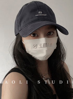 YAOLI~美式街头刺绣棒球帽子女大头围显脸小遮阳水洗棉鸭舌帽男