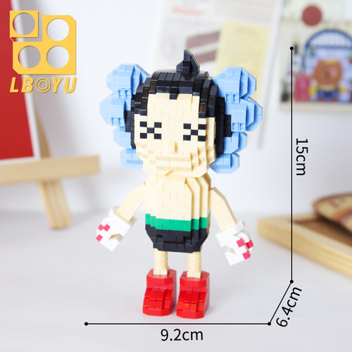 乐柏裕卡通公仔摆件益智拼图拼装玩具成年女孩中国微型小颗粒积木 - 图1