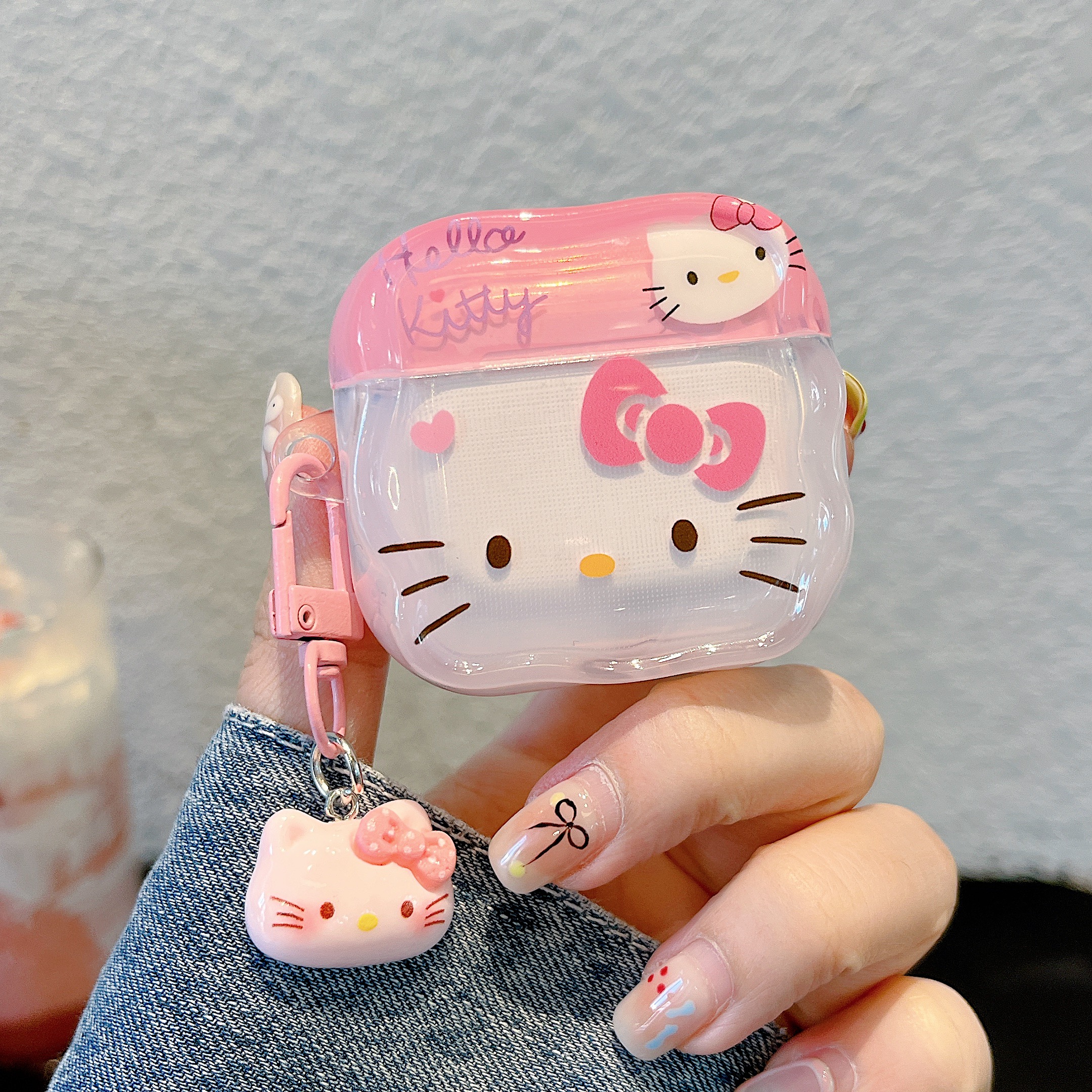 ins可爱卡通凯蒂猫airpods4保护套airpod3适用苹果pro3耳机壳二代无线蓝牙1第三代aipods2代拼色透明KT猫软壳 - 图3