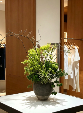 服装店轻奢桌面仿真绿植摆件