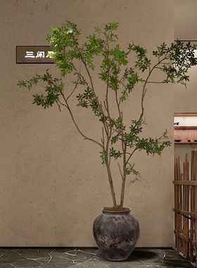 仿真绿植室内黄荆树高端轻奢假树植物落地盆栽侘寂商业景观装饰