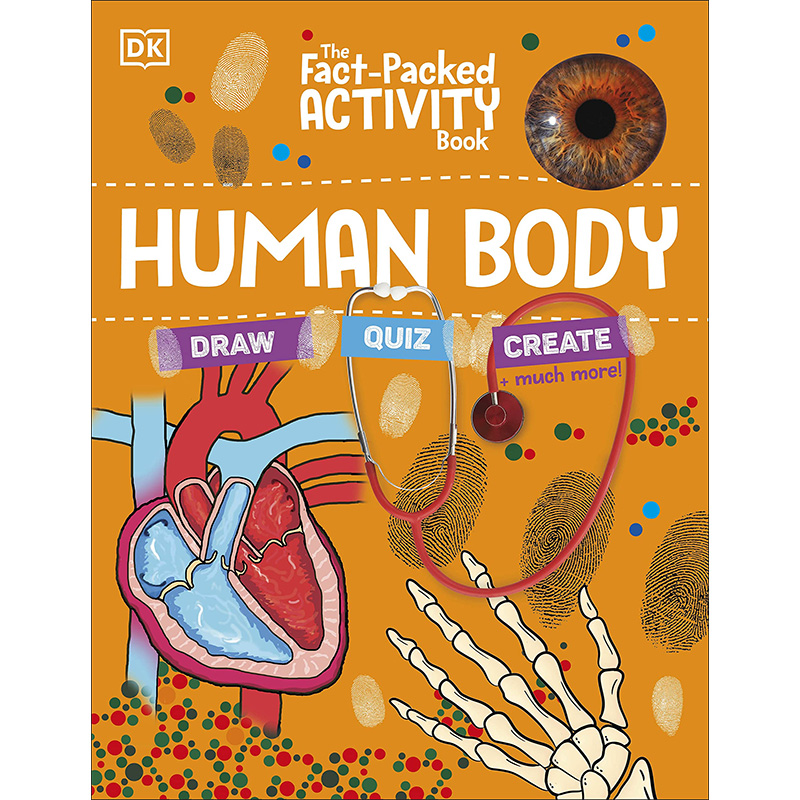 【现货】【The Fact-Packed Activity Book】Human Body，【充满事实的活动书】人体英文原版图书籍进口正版 DK儿童趣味故事书-图0