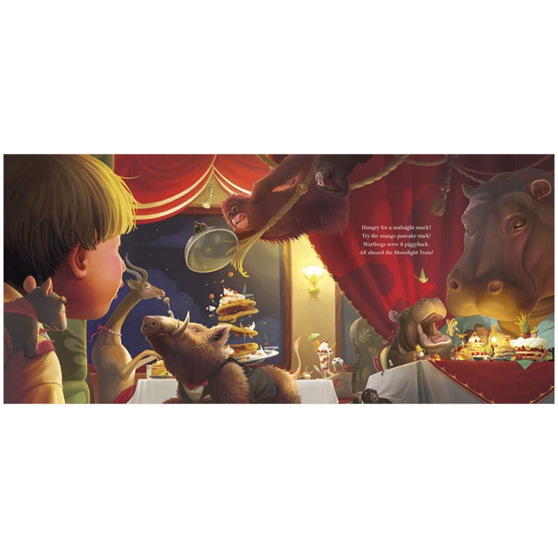 【现货】登上月光火车 All Aboard the Moonlight Train 英文原版儿童绘本3-6岁精装图画书 英语押韵睡前故事 蓝思阅读分级AD440L - 图1