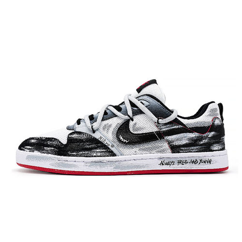 球鞋定制 Nike SB Alleyoop 银翼 黑灰色 百搭耐磨 低帮休闲板鞋 - 图0