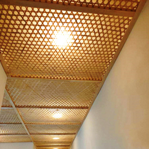 Hollowed-out bamboo woven manual hexagonal cross triangular octagonal eyelet ceiling decoration bamboo mat corrosion protection carbonated partition decoration