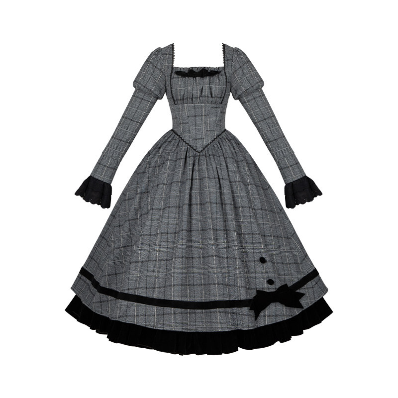 来信与诗· 昨日之信｜WP原创副牌 格纹鱼骨托胸op双子秋冬lolita,淘宝优惠券,粉丝福利购,淘宝优惠卷