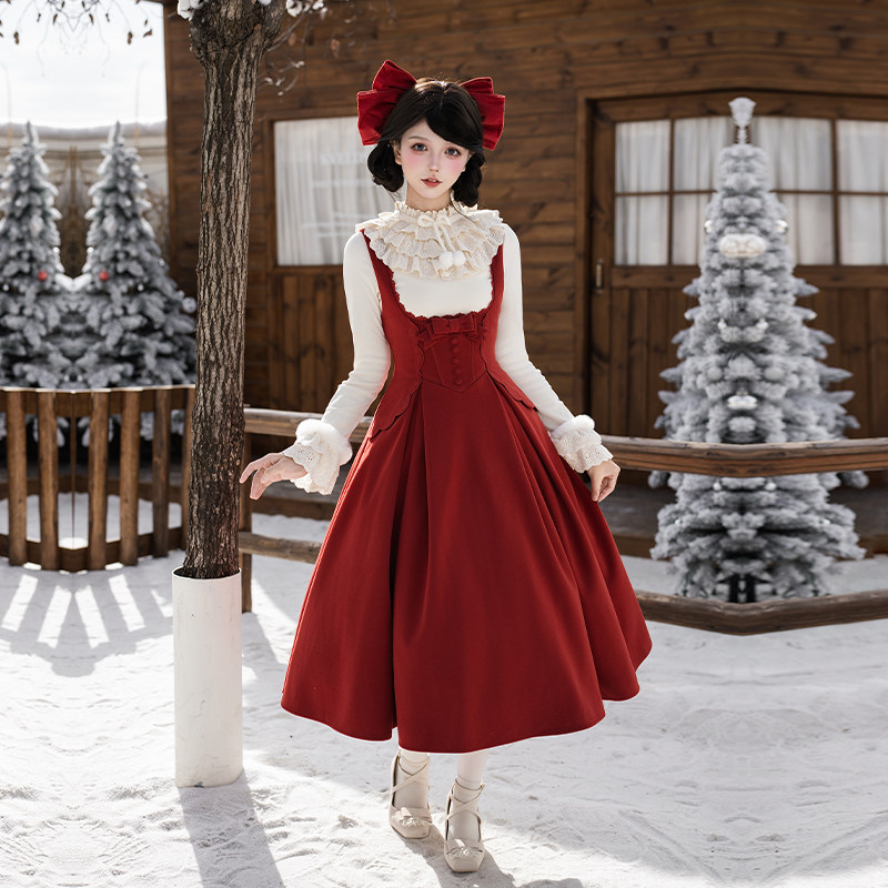 来信与诗·丝绒玫瑰 ｜WP原创副牌 新年款刺绣鱼骨托胸双子冬lo,淘宝优惠券,粉丝福利购,淘宝优惠卷