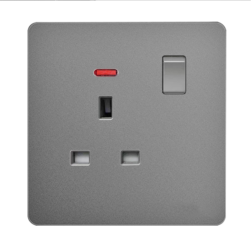 13A英式插座英标三孔带制快充USB港澳版英规冷气电灯开关面板灰色 - 图3