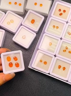 火焰橙石榴石天然汽水色戒指吊坠