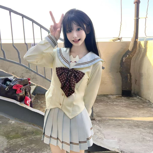 樱兰私立【恋爱信封】原创JK日系正版校供百褶裙收腰套装水手服 - 图2
