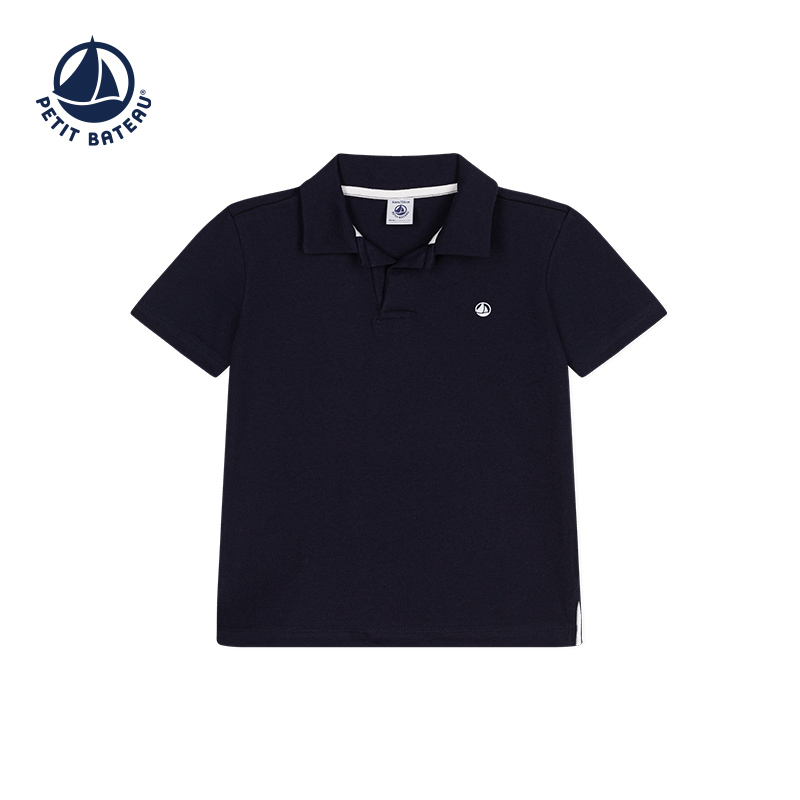 法国小帆船Petitbateau2024早春新品童装儿童纯棉短袖POLO衫A0A1V - 图1