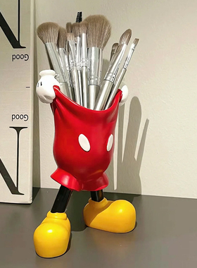 卡通创意米奇梳妆台化妆刷收纳架