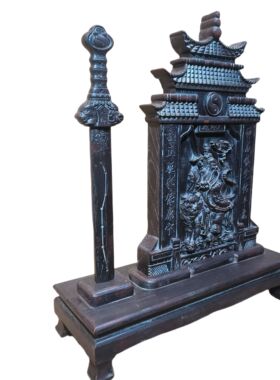 纯桃木《张天师神像》龙虎山张道陵佛像正一真人家用供奉客厅摆件