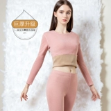 Удерживающее тепло нижнее белье, утепленный флисовый комплект, приятная телу удерживающая тепло утепленный лонгслив, увеличенная толщина