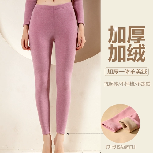 Удерживающие тепло флисовые бархатные шерстяные цветные штаны, увеличенная толщина, высокая талия, большой размер