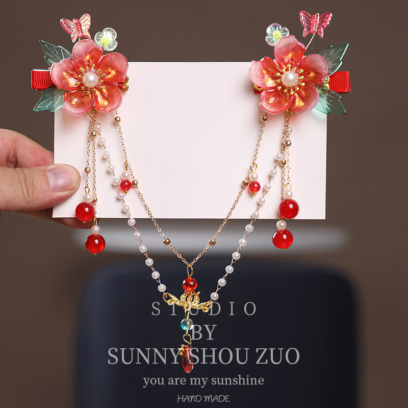 中国风不伤发额头链古风眉心坠头饰2026春节宝宝发饰花朵汉服额链,淘宝优惠券,粉丝福利购,淘宝优惠卷