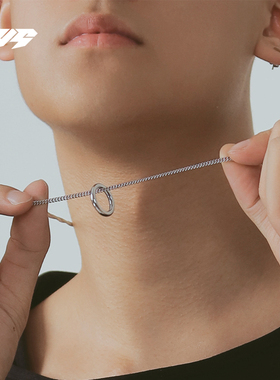 EBYG莫比乌斯环项链男ins小众简约锁骨链冷淡风潮送男友新年礼物