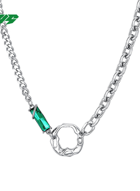 EBYG不规则圆圈拼接项链男生高级感小众轻奢嘻哈男士潮ins锁骨链