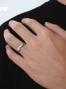 EBYG骑士荣耀男戒莫比乌斯环潮牌ins小众设男士开口可调节素戒