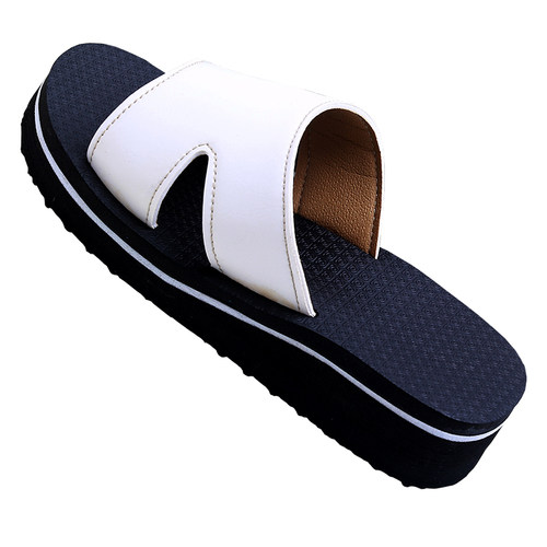 皮凉拖鞋浴室洗澡男女士泡沫橡胶防滑厚底室内外居家一字拖鞋增高 - 图3