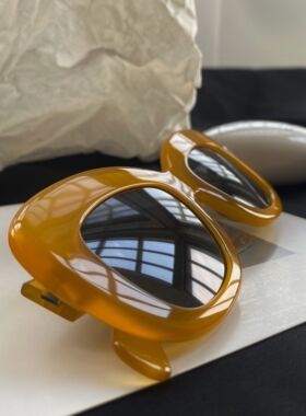 西本眼镜复古蓝色偏光方形墨镜