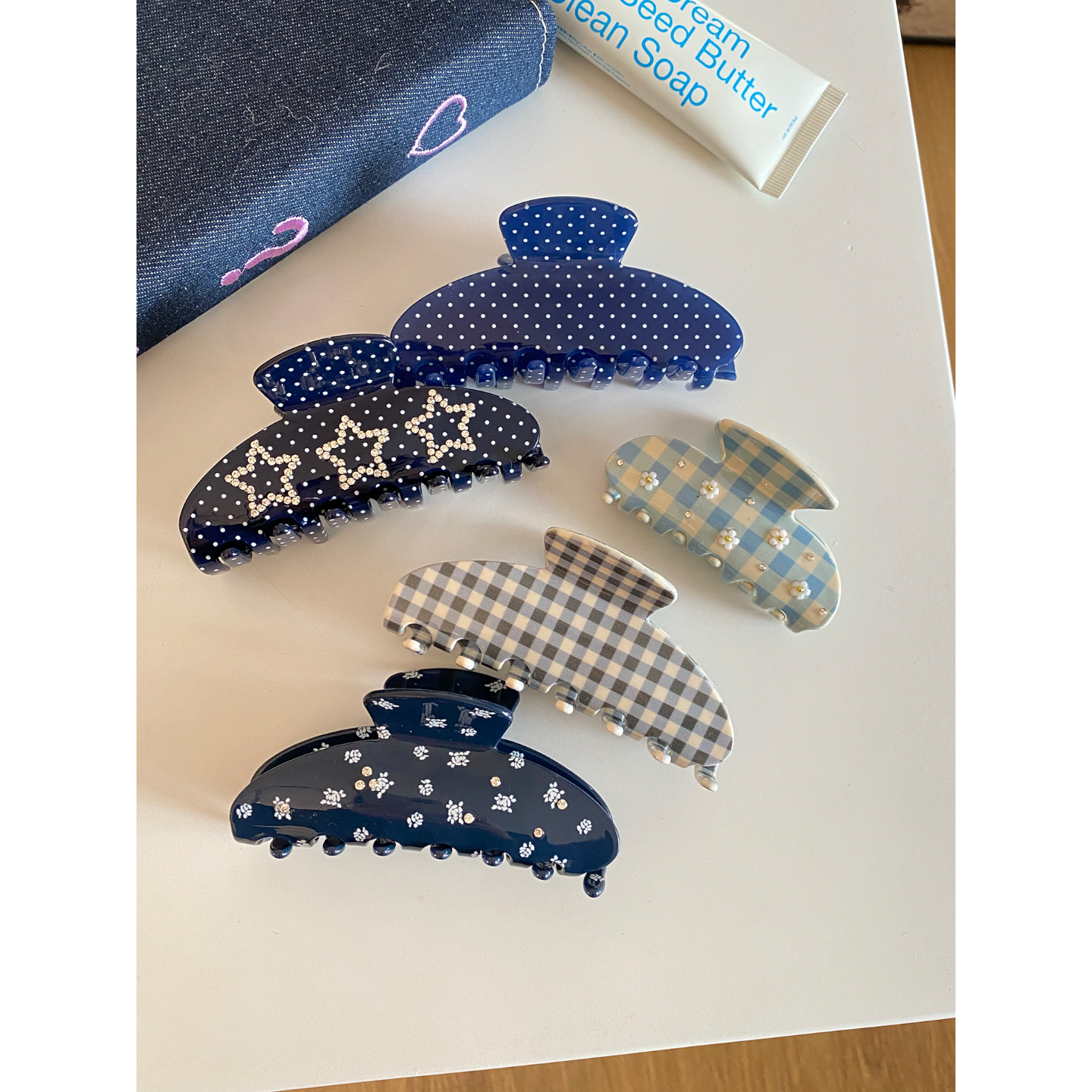 Busan法式复古少女emijay醋酸抓夹时尚小众高级感发夹鲨鱼夹发饰 - 图3