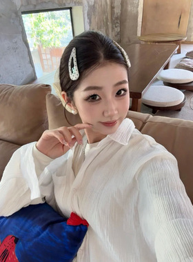 Busan韩系经典百搭水滴波点发夹时尚高级气质碎发bb夹边夹刘海夹