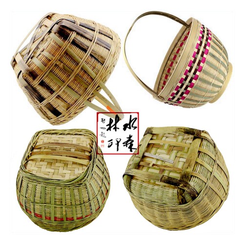 竹编制品收纳筐购物篮提篮果篮竹制品竹篮提蓝提篼跳舞篮子纯手工 - 图2