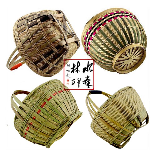 竹编制品收纳筐购物篮提篮果篮竹制品竹篮提蓝提篼跳舞篮子纯手工 - 图1