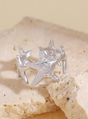 欧美风海星开口钛钢戒指女