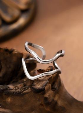 欧美风不锈钢镂空戒指女款