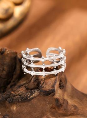 不锈钢多层三环钛钢戒指