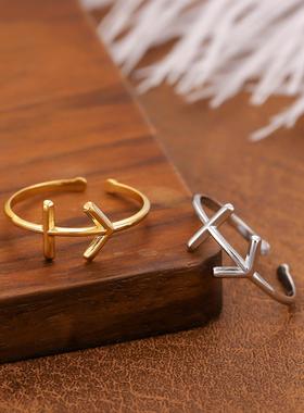 十二星座真空电镀开口戒