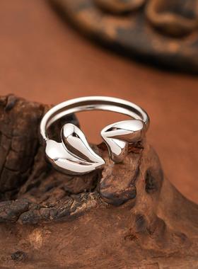 欧美爱心光面真金电镀戒指