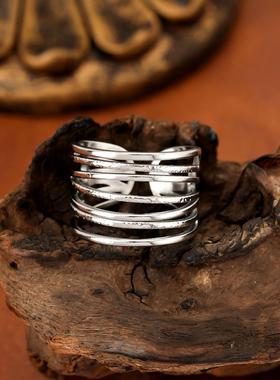 钛钢不规则开口轻奢戒指