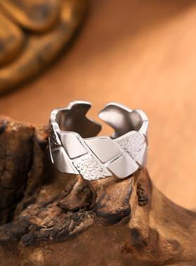 钛钢情侣对戒简约复古不掉色