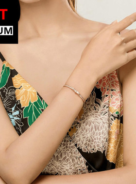 艾芙乐纯银蝴蝶结手镯镀金S925银