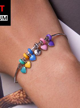 艾芙乐纯银s925基础手链心形配饰