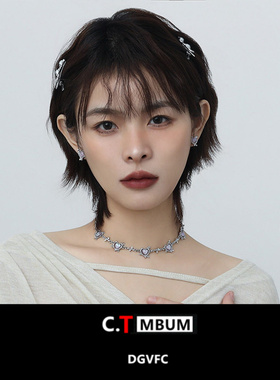 淡紫色爱心珍珠项链女夏季优雅高