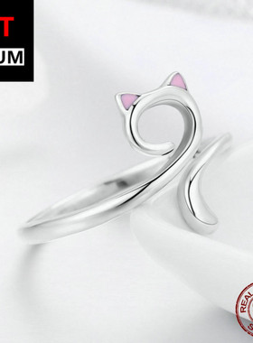 艾芙乐跨境爆款猫咪开口女925