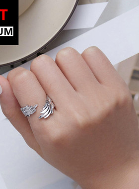 艾芙乐原创纯银s925开口戒指羽毛