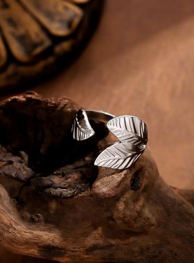 ins风钛钢镀金几何女戒