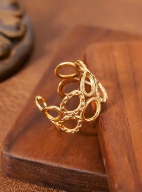 欧美风几何不锈钢开口戒指