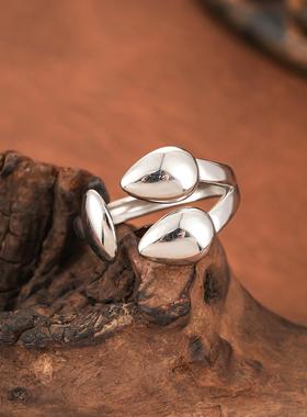 简约树叶油压可调节女戒