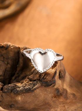 欧美简约不锈钢爱心女戒